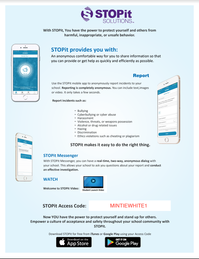 STOPit code access poster